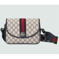 Gucci Unisex Ophidia Mini GG Shoulder Bag Blue GG Supreme Canvas Double G (7)