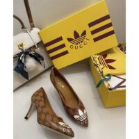 Gucci Women Adidas x Gucci GG Pump Beige Brown GG Crystal Canvas 9 Cm Heel (11)