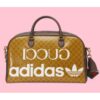 Gucci Women Adidas x Gucci Large Duffle Bag Beige Brown GG Crystal Canvas