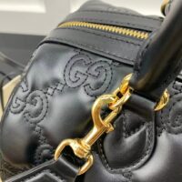 Gucci Women GG Matelassé Leather Medium Bag Black Double G Gold-Toned Hardware (8)