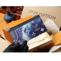 Louis Vuitton LV Unisex Coin Card Holder Blue Taurillon Cowhide Leather (8)