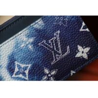 Louis Vuitton LV Unisex Coin Card Holder Blue Taurillon Cowhide Leather (8)