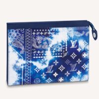 Louis Vuitton LV Unisex Pochette Voyage MM Blue Cowhide Leather (2)