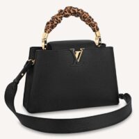 Louis Vuitton LV Women Capucines MM Handbag Black Taurillon Leather (4)