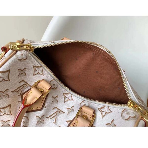 Louis Vuitton LV Women Speedy Bandoulière 25 Handbag Beige Monogram Coated Canvas (10)