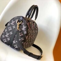 Louis Vuitton LV Women Speedy Bandoulière 25 Handbag Black Monogram Coated Canvas (11)