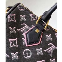 Louis Vuitton LV Women Speedy Bandoulière 25 Handbag Black Monogram Coated Canvas (11)