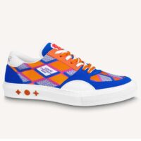 Louis Vuitton Unisex LV Ollie Richelieu Sneaker Orange Mix Materials Bicolor Double Laces (1)