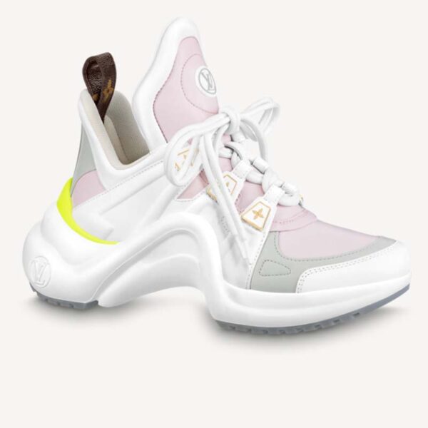 Louis Vuitton Women LV Archlight Sneaker Rose Clair Pink Lambskin Oversized Rubber Outsole (1)