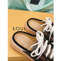 Louis Vuitton Women LV Lous Open-Back Sneaker Black Suede Calf Leather Double Laces (4)