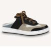 Louis Vuitton Women LV Lous Open-Back Sneaker Light Gray Suede Calf Leather Double Laces