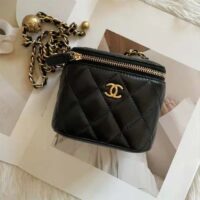 Chanel Women CC Mini Box Bag Black Calfskin Leather Gold-Tone Metal (18)