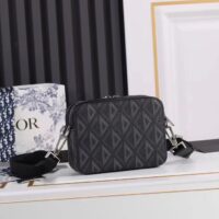 Dior Unisex CD Messenger Pouch Black CD Diamond Canvas (1)