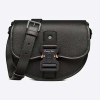 Dior Unisex CD Mini Gallop Bag Strap Black Grained Calfskin (5)