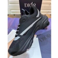 Dior Unisex Shoes CD B22 Sneaker Black Technical Mesh Smooth Calfskin (4)