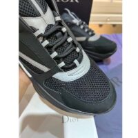 Dior Unisex Shoes CD B22 Sneaker Black Technical Mesh Smooth Calfskin (4)