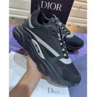 Dior Unisex Shoes CD B22 Sneaker Black Technical Mesh Smooth Calfskin (4)