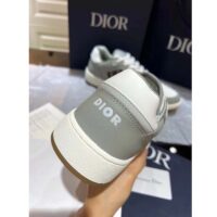 Dior Unisex Shoes CD B27 Low-Top Sneaker Gray White Smooth Calfskin (3)