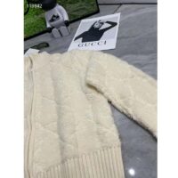 Dior Women CD Macrocannage Zipped Cardigan White Technical Wool Cashmere Knit (2)