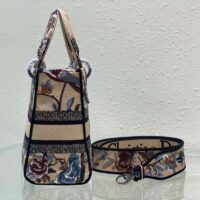 Dior Women CD Medium Lady D-Lite Bag Beige Multicolor Dior Jardin D’Hiver Embroidery (1)