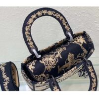 Dior Women CD Medium Lady D-Lite Bag Black Cornely-Effect Jardin D’Hiver Embroidery (10)