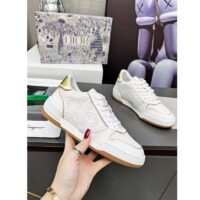 Dior Women One Sneaker White Gold-Tone Oblique Perforated Calfskin (3)