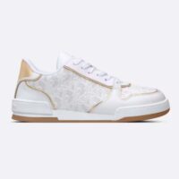 Dior Women One Sneaker White Gold-Tone Oblique Perforated Calfskin (3)