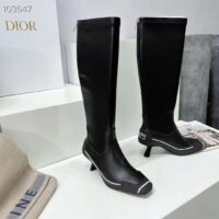 Dior Women Shoes D-Motion Heeled Boot Black Stretch Lambskin Rubber (9)