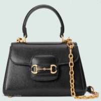 Gucci GG Women Horsebit 1955 Mini Bag Top Handle Black Leather (1)