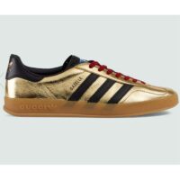 Gucci Unisex Adidas x Gucci Gazelle Sneaker Metallic Gold Leather Low 3.3 Cm Heel (1)