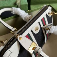 Gucci Unisex Small Canvas Top Handle Bag Double G White Black Original GG Canvas (2)