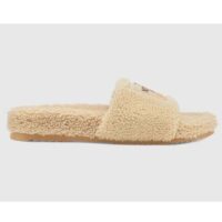 Gucci Unisex The North Face x Gucci Slide Beige Merino Wool Rubber Sole Flat (5)