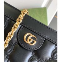 Gucci Women GG Matelassé Leather Small Bag Black Double G (1)