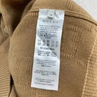 Gucci Women GG Wool Cardigan Beige V-Neck Collar Two Front Pockets (1)