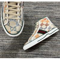 Gucci Women Tennis 1977 Sneaker Multicolor GG Linen Fabric Flat 2 Cm Heel (2)