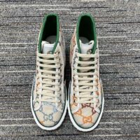 Gucci Women Tennis 1977 Sneaker Multicolor GG Linen Fabric Flat 2 Cm Heel (2)