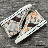 Gucci Women Tennis 1977 Sneaker Multicolor GG Linen Fabric Flat 2 Cm Heel (2)