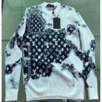 Louis Vuitton LV Men Monogram Bandana Crewneck Sweatshirt Cotton Indigo Slightly Loose Fit (1)