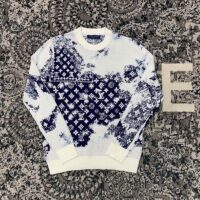 Louis Vuitton LV Men Monogram Bandana Crewneck Sweatshirt Cotton Indigo Slightly Loose Fit (1)