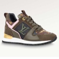 Louis Vuitton LV Unisex Run Away Sneaker Khaki Green Suede Calf Leather (2)