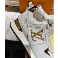 Louis Vuitton LV Unisex Run Away Sneaker White Calf leather Monogram Canvas (3)