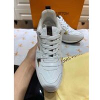 Louis Vuitton LV Unisex Run Away Sneaker White Calf leather Monogram Canvas (3)