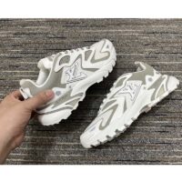 Louis Vuitton LV Unisex Runner Tatic Sneaker White Mix Materials Rubber Outsole Monogram Flowers (9)