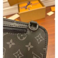 Louis Vuitton LV Unisex Saumur Slingbag Monogram Eclipse Coated Canvas Black Cowhide (9)