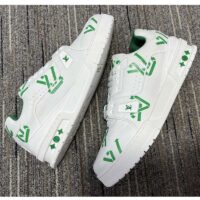 Louis Vuitton LV Unisex Trainer Sneaker Green Mix Sustainable Materials 54 Monogram Flowers (4)