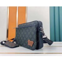 Louis Vuitton LV Unisex Trio Messenger Bag Dark Green Monogram Coated Canvas Cowhide (10)