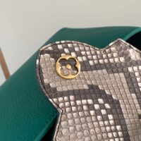 Louis Vuitton LV Women Capucines BB Handbag Green Taurillon Python Skin Leather (10)