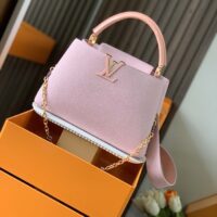 Louis Vuitton LV Women Capucines BB Handbag Pearly Pink Taurillon Leather (2)