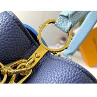 Louis Vuitton LV Women Capucines MM Handbag Navy Blue Taurillon Leather (9)