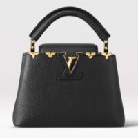 Louis Vuitton LV Women Capucines Mini Handbag Black Taurillon Leather (5)